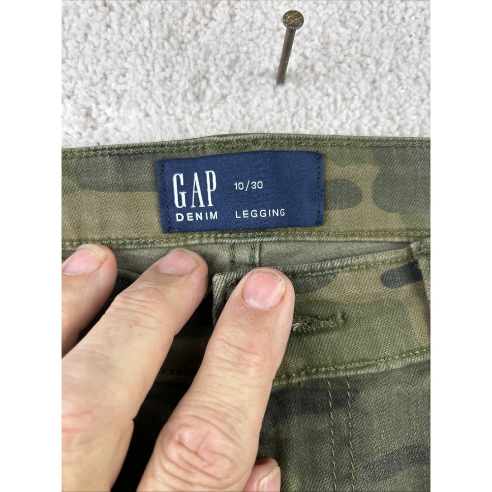 Gap High-Rise Skinny Legging Ankle Women's 30/10 (32x26) Army Camo Stretch - Picture 3 of 13